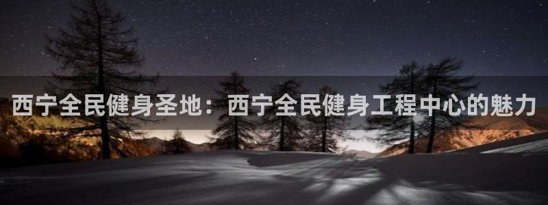 尊龙凯时新闻：西宁全民健身圣地：西宁全民健身工程中心的魅